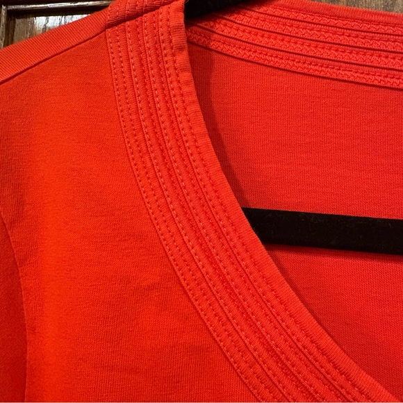 Coldwater Creek $50 Red 100% Supima Cotton V-Neck 3/4 Sleeve Top XL - Picture 4 of 9